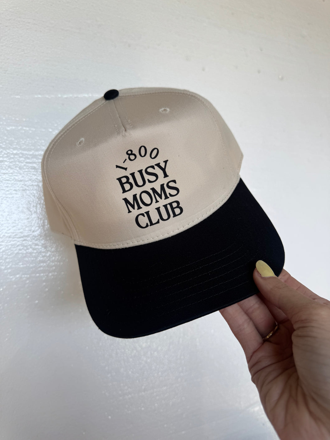 Busy Moms Club Hat- Black and Natural