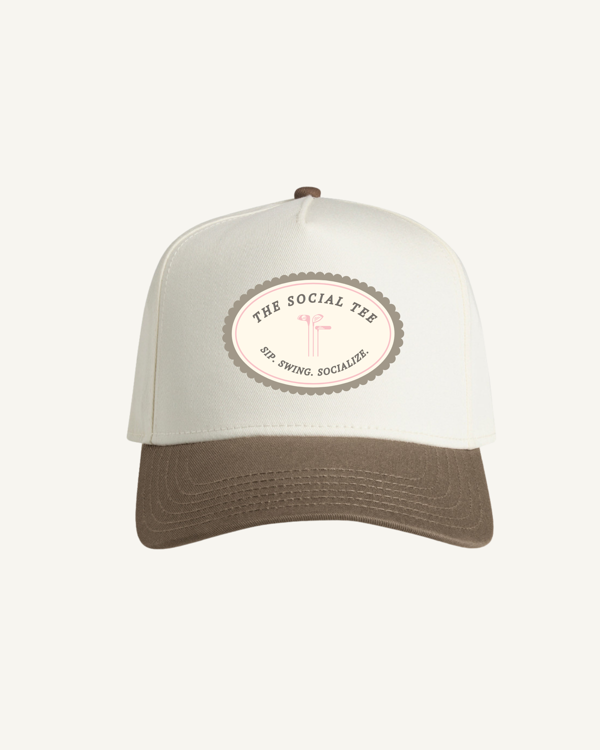 The Social Tee Oval Logo Hat- Natural/Brown