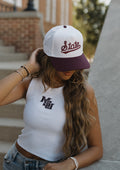 The Classic State Two-Tone Hat- White