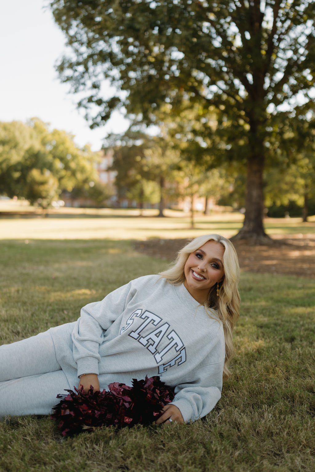 State of Mind Appliqué Mockneck- Ash Gray