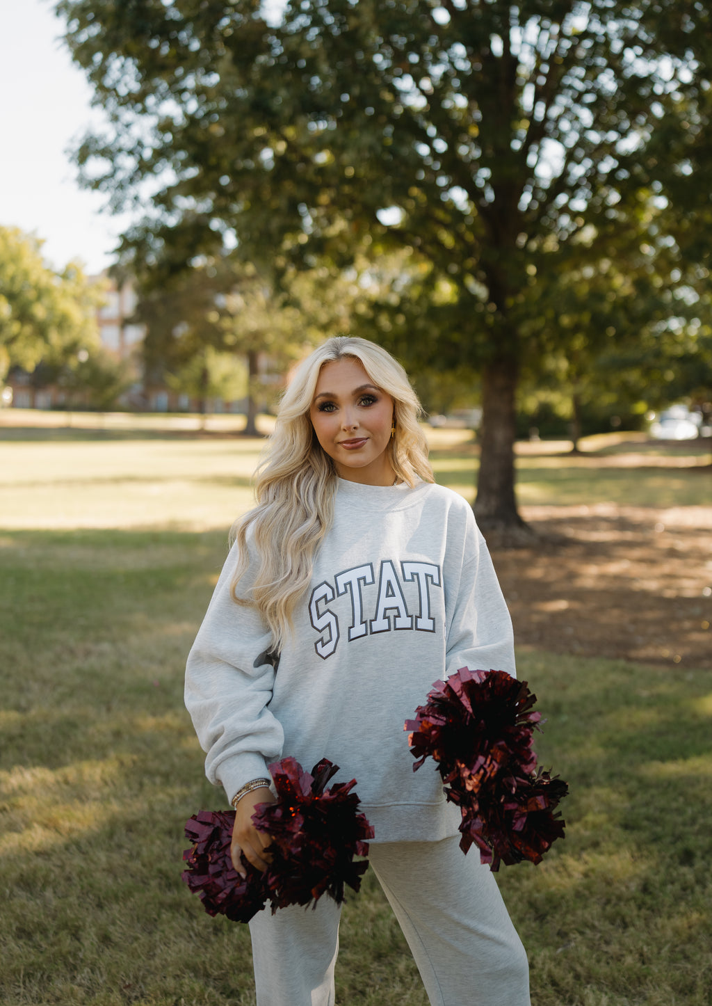 State of Mind Appliqué Mockneck- Ash Gray