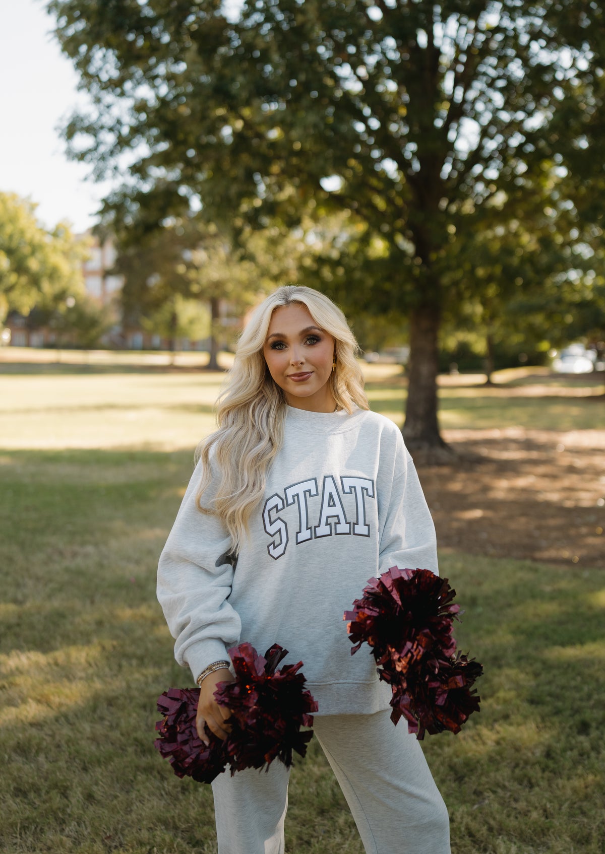 State of Mind Appliqué Mockneck- Ash Gray
