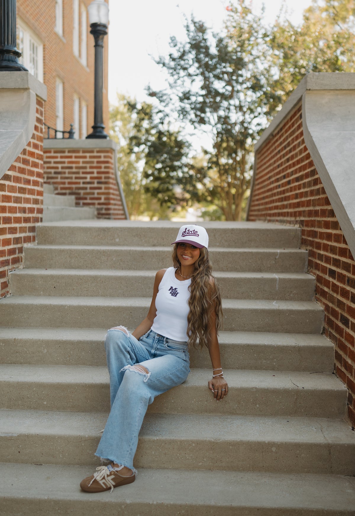 The Classic State Two-Tone Hat- White