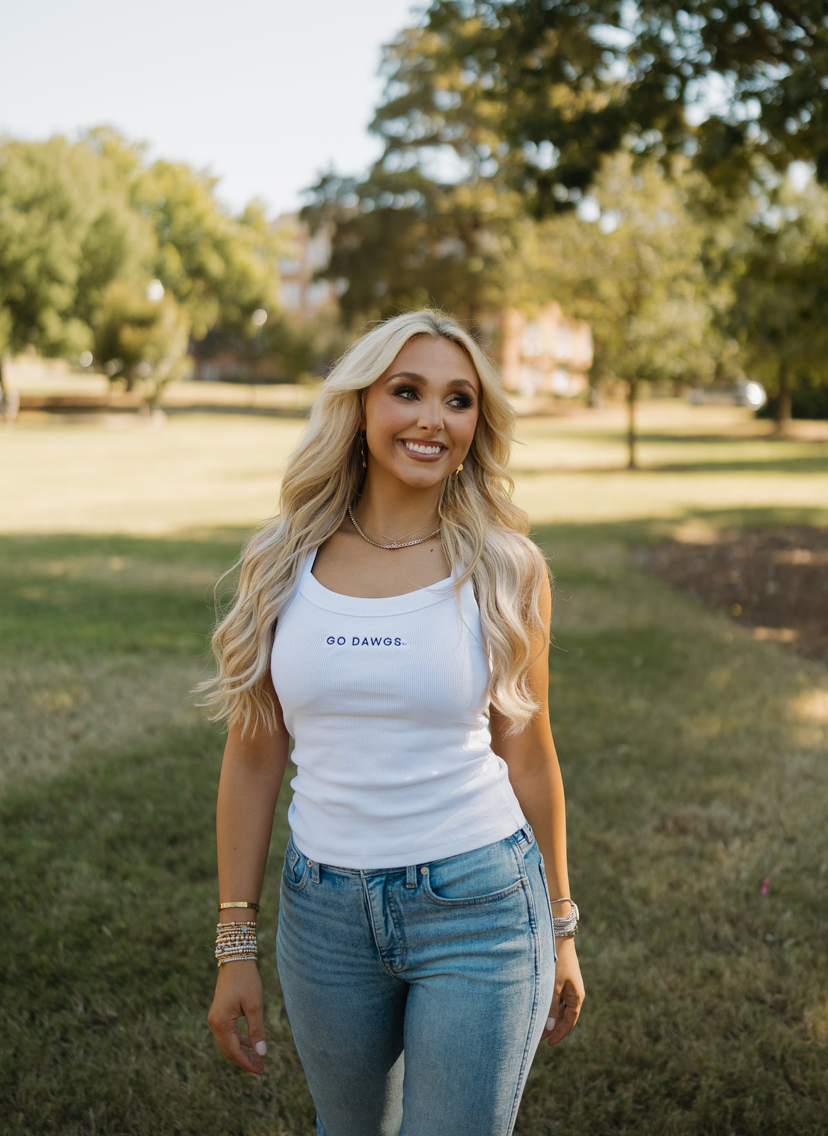 Go Dawgs Tank- White