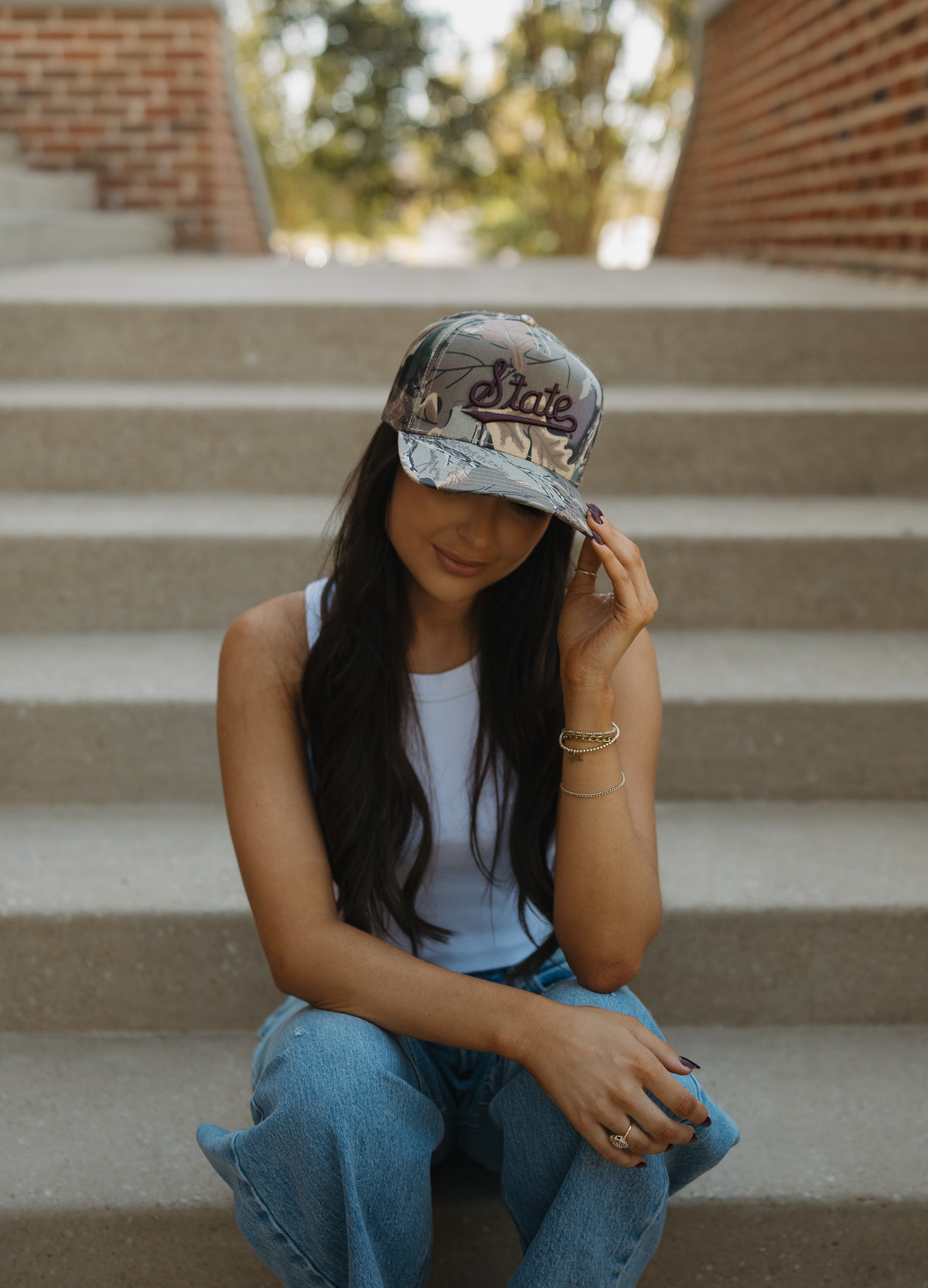 State Script Woodlands Hat- Maroon