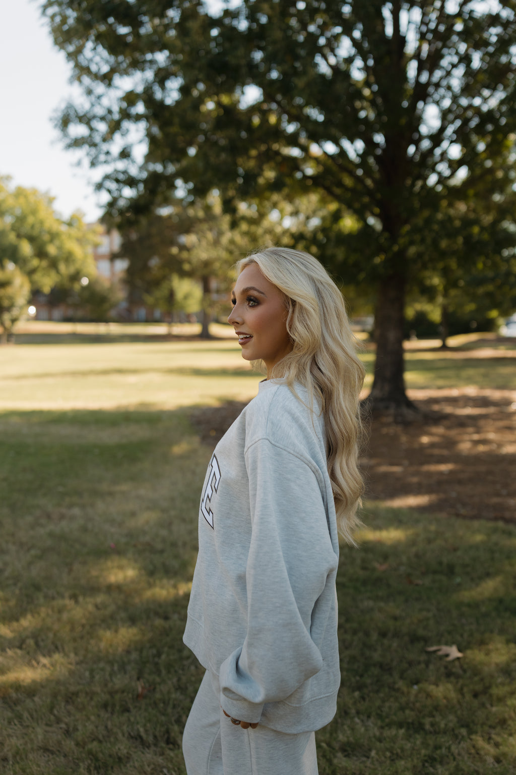 State of Mind Appliqué Mockneck- Ash Gray