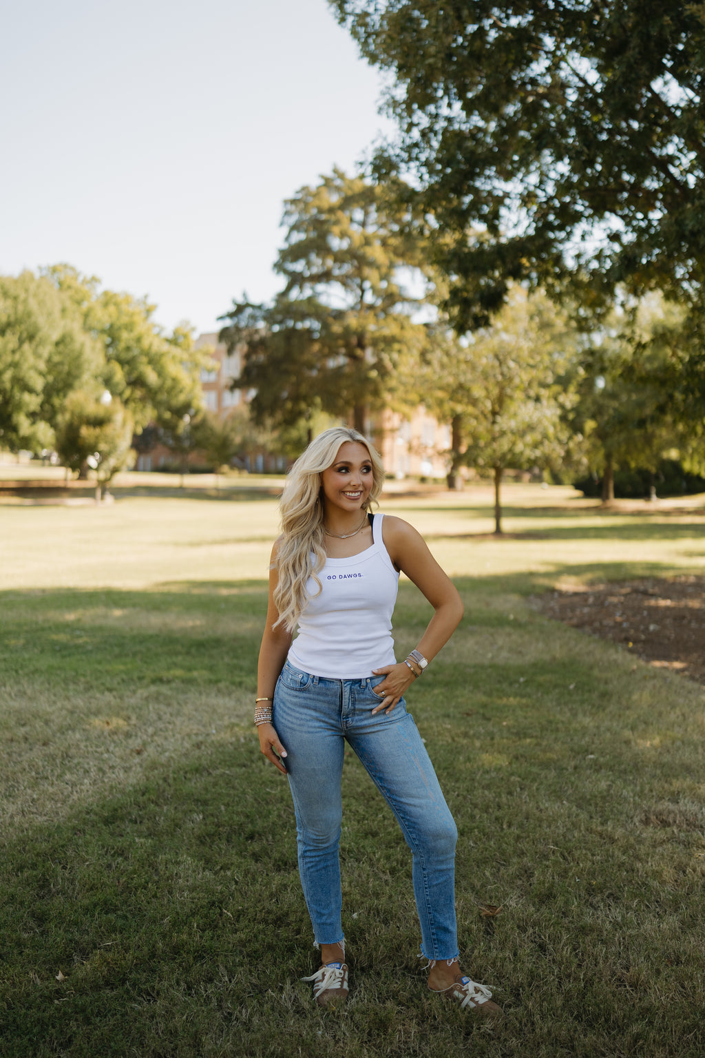 Go Dawgs Tank- White