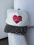 Everything Hallelujah Heart Hat- Leopard + Red
