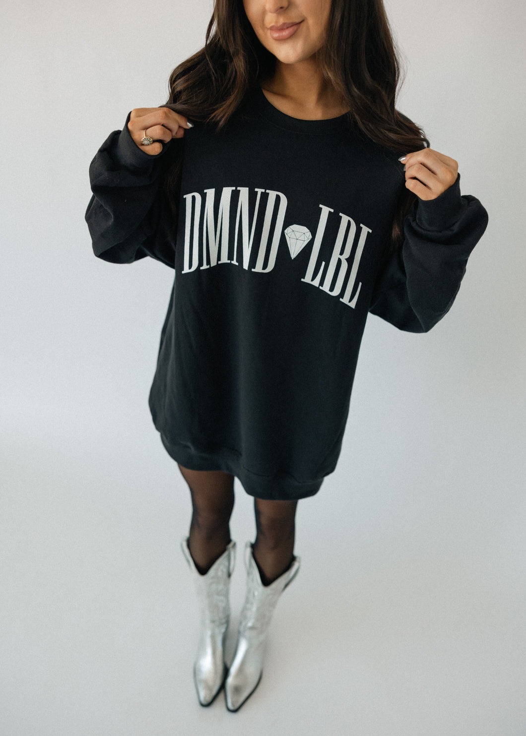 The Diamond Label Sweatshirt- Black