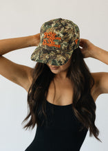 Load image into Gallery viewer, No Pressure, No Diamonds Hat- Camo + Orange
