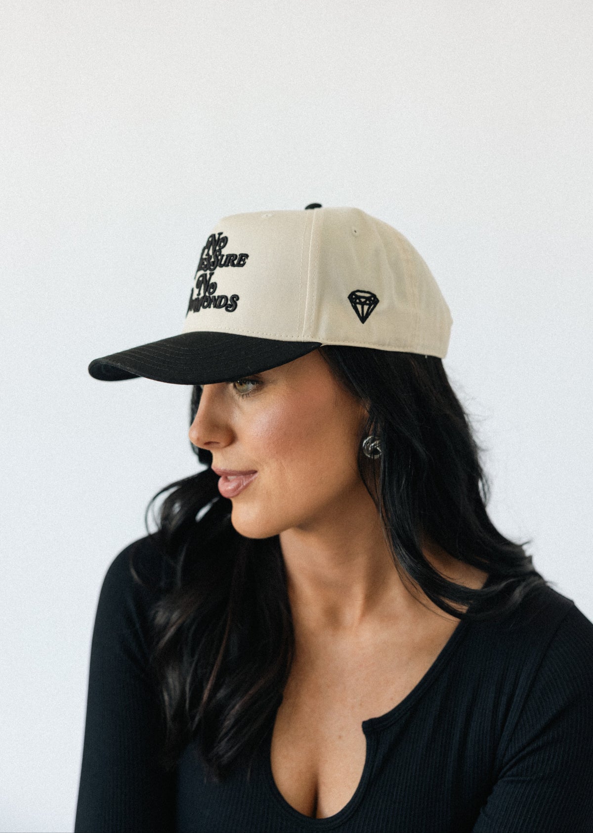 No Pressure, No Diamonds Hat- Black