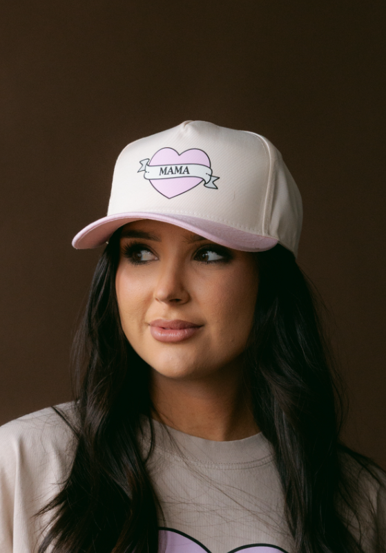 Mama's Heart Hat- Baby Pink