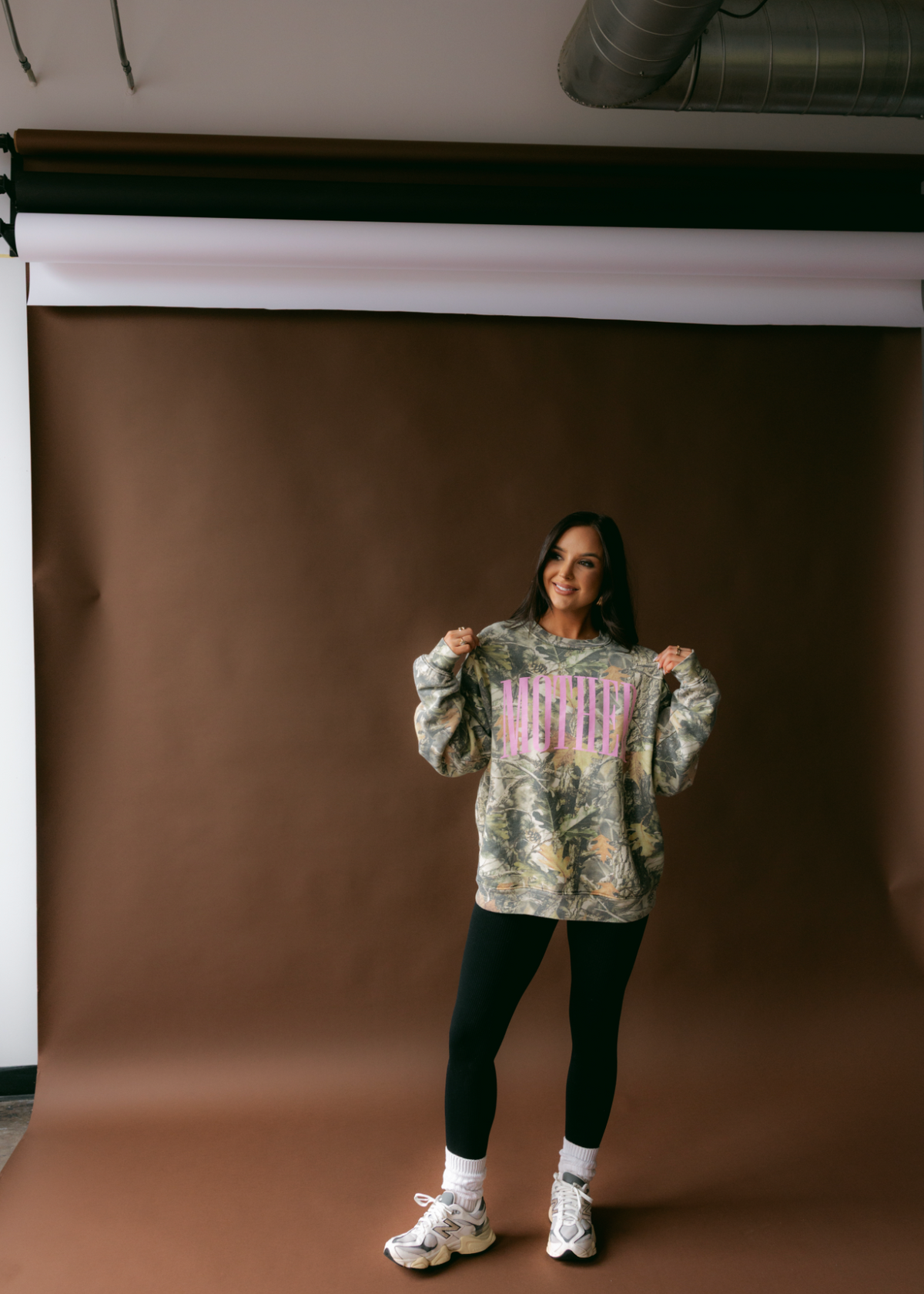 PRE-ORDER Mother Camo Sweatshirt- Baby Pink