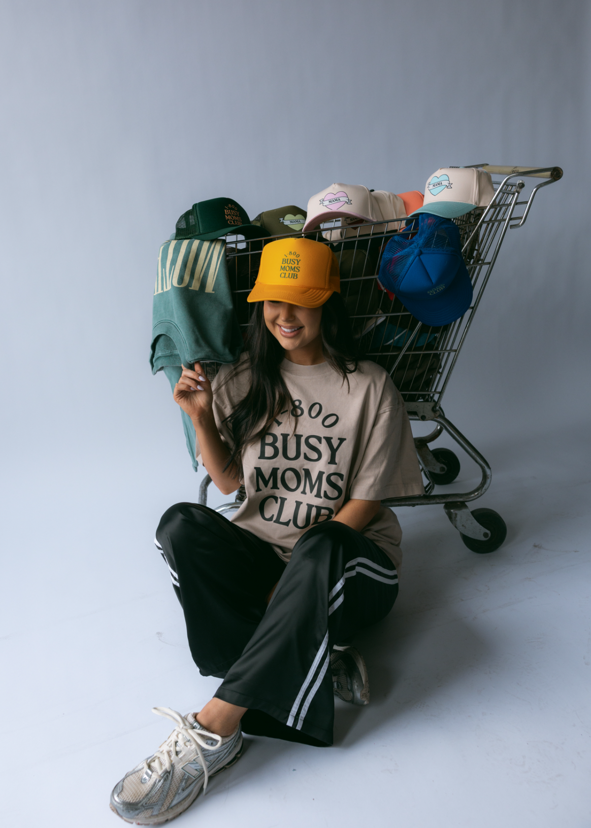 Busy Moms Club Hat- Gold and Green