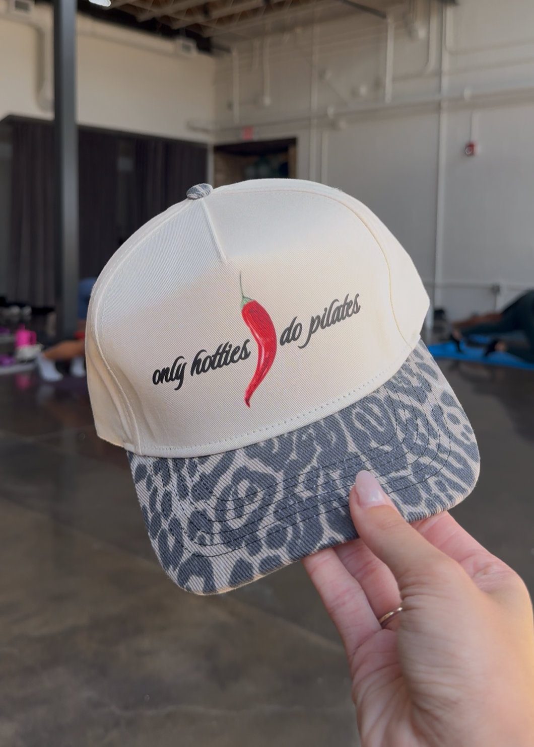 Only Hotties Do Pilates Hat- Leopard