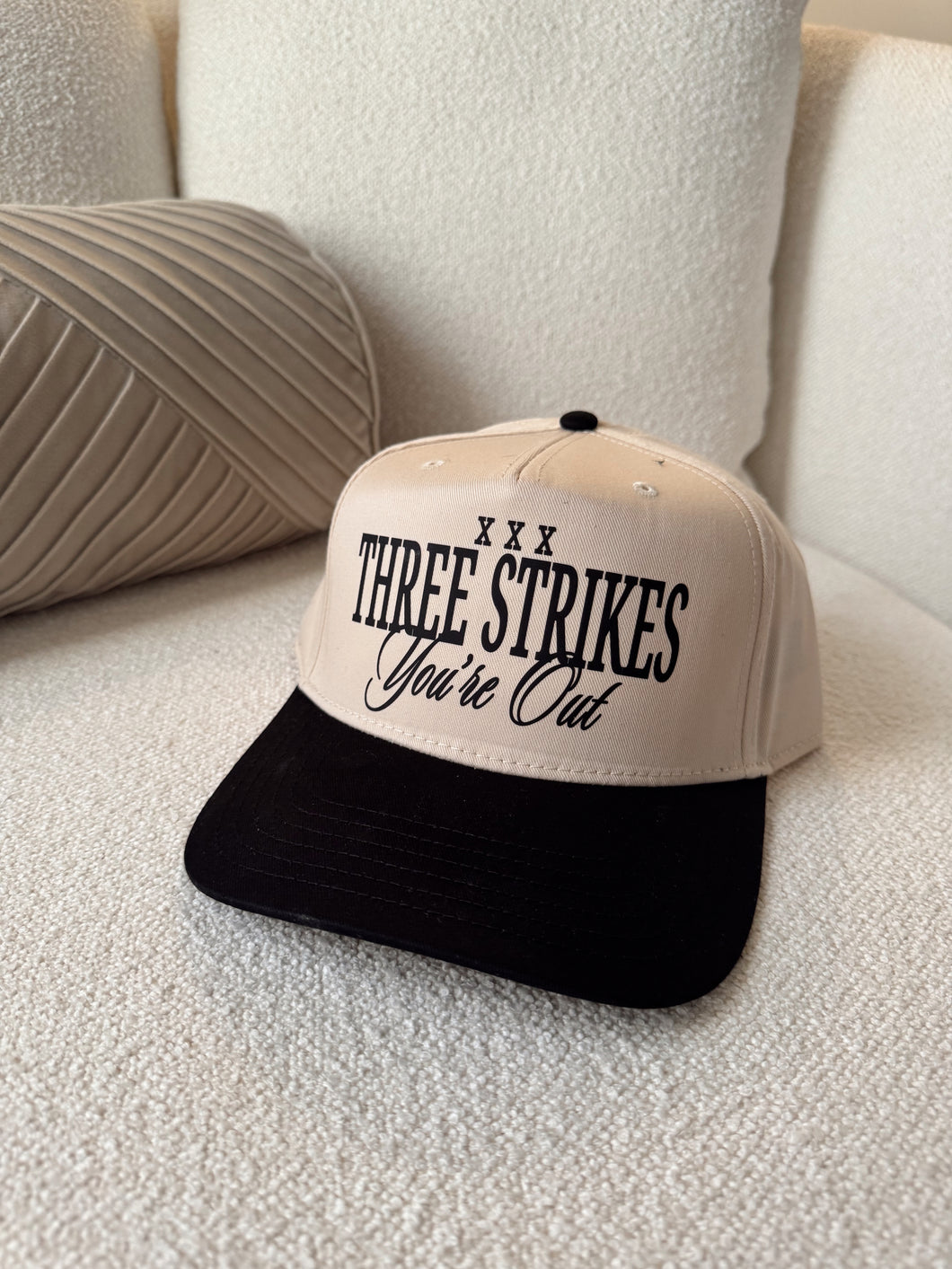 Three Strikes Hat- Tan