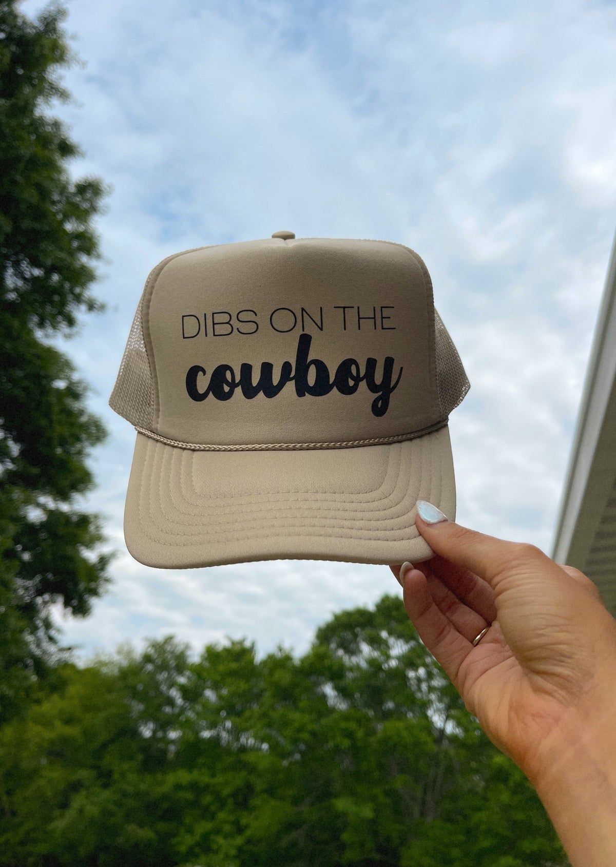Dibs on the Cowboy Trucker Hat- Tan