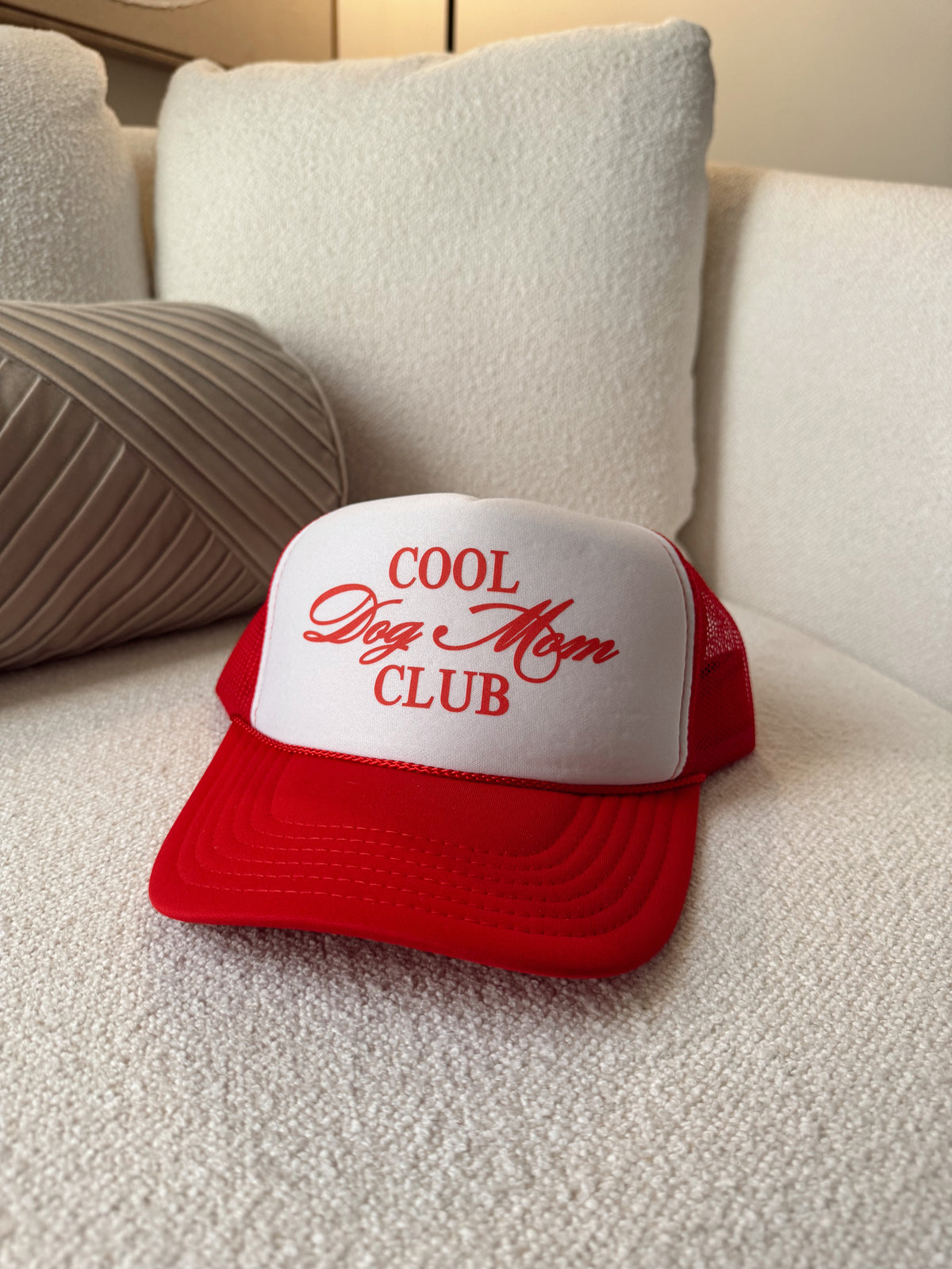 Cool Dog Mom Club Hat- Red and White