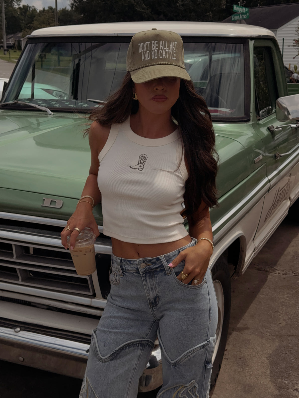 Cowboy Boot Tank- Ivory