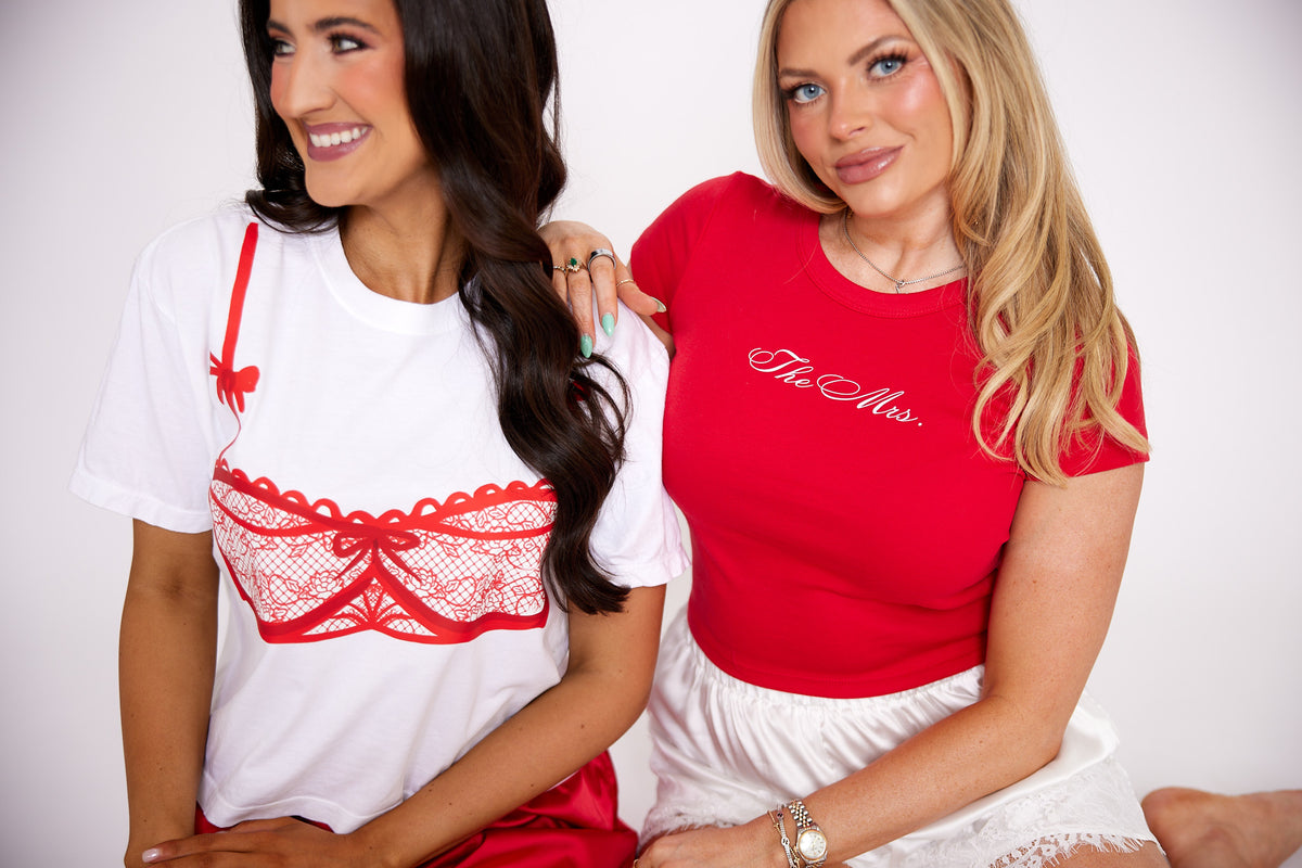 The Mrs. Baby Tee- Red