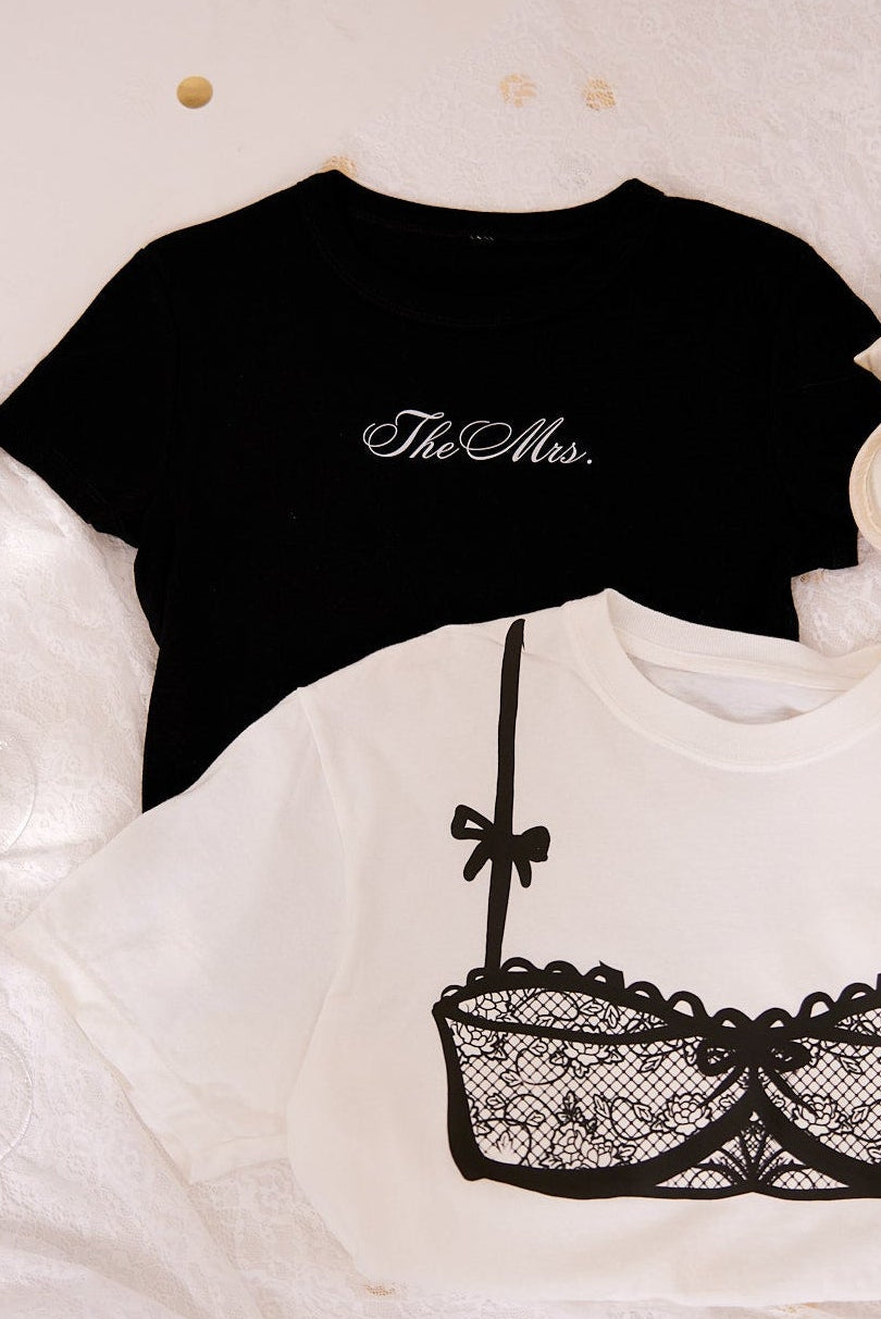 The Mrs. Baby Tee- Black