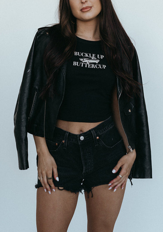 Buckle Up Buttercup Baby Tee