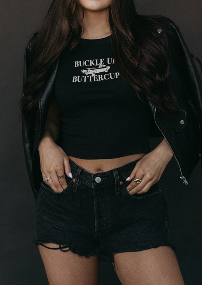 Buckle Up Buttercup Baby Tee