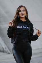 Load image into Gallery viewer, Work for It Cropped Camo Hoodie
