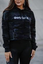 Load image into Gallery viewer, Work for It Cropped Camo Hoodie

