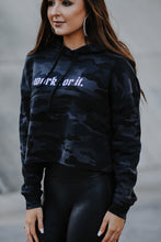 Load image into Gallery viewer, Work for It Cropped Camo Hoodie
